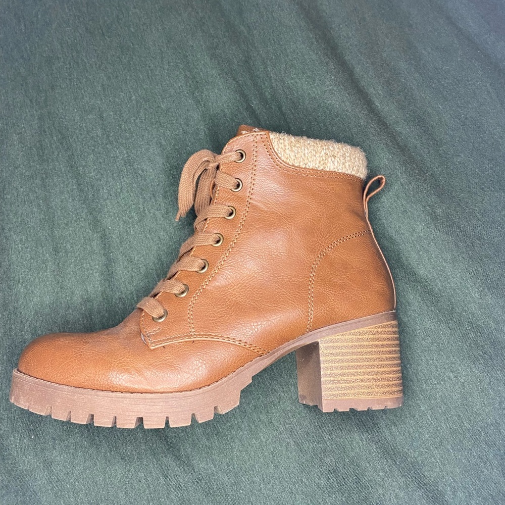 Brown leather boots. Worn once!